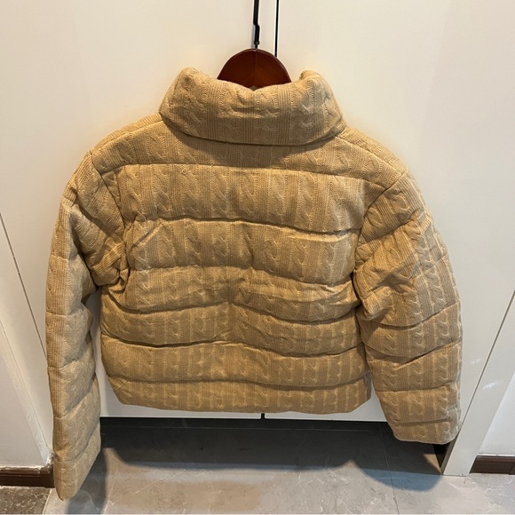 Polo Ralph Lauren Cable Knit Stand Collar Down Jacket - Picture 7 of 8